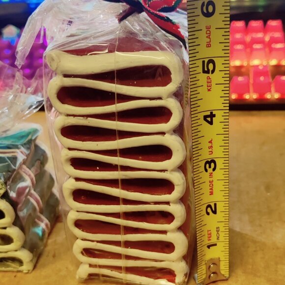 Vintage Christmas candles Red & Green ribbon candy from 90's - Picture 3 of 8